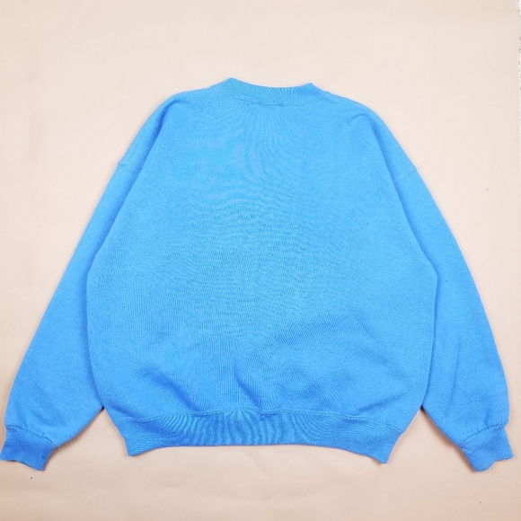 VTG 90's 00's Lee Cute Large Candles Florals Design Blue Crewneck Sweatshirt - Picture 2 of 7